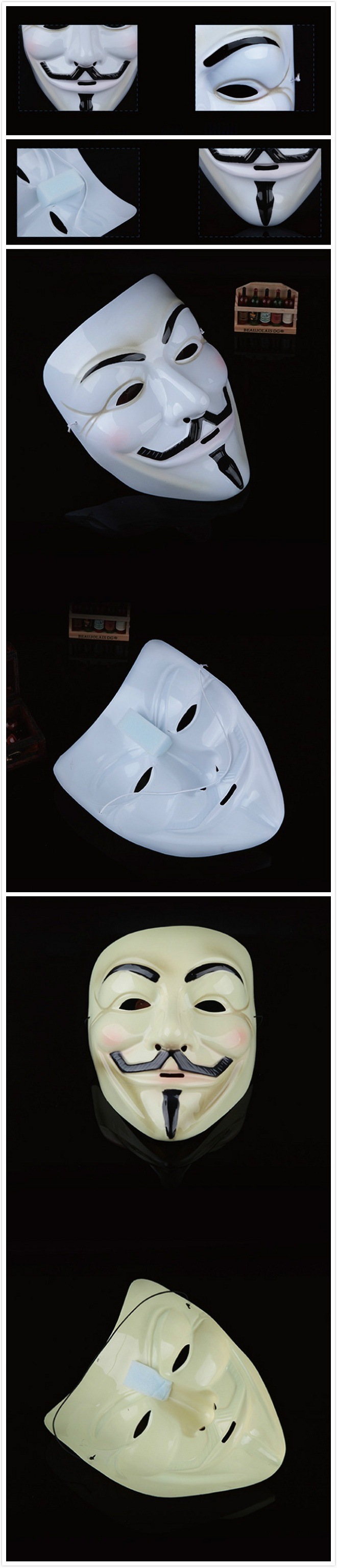 Wholesale PVC Halloween Supplies Masquerade Holiday Mask V Shape Face Mask