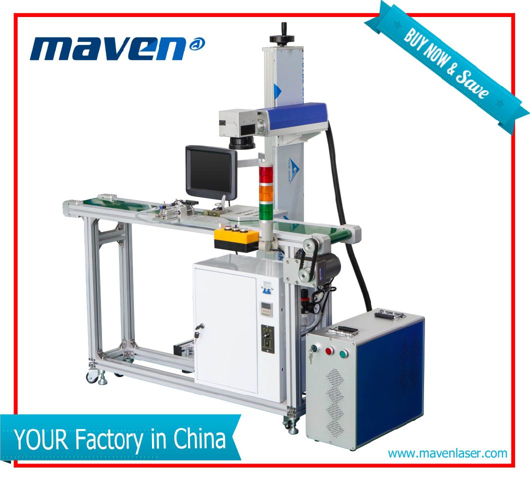 Flying/Automation CO2 Laser Marking Machine for Paper /Cloths/Non Metal Materials