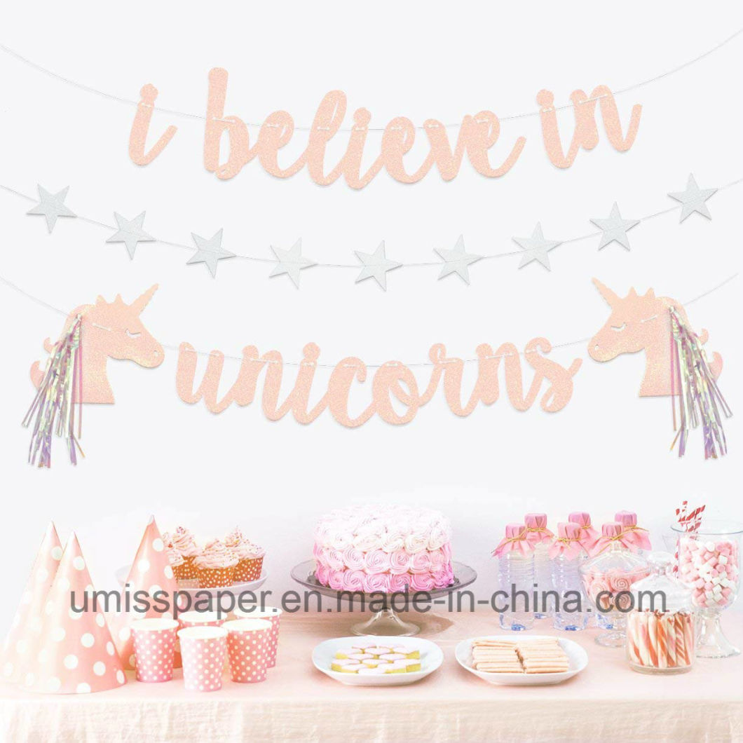 Umiss Paper Unicorn Decorations Banner Unicorn Party Decoration Party Supplies OEM