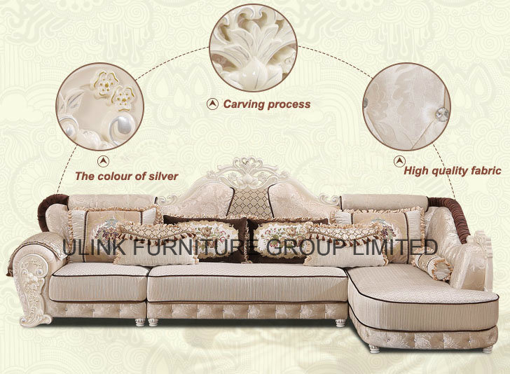 Modern Fabric Living Room Wooden Frame Sofa Sets (HX-8N2279)