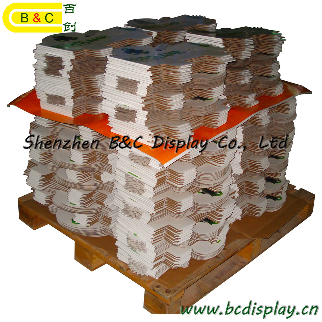 Cardboard Floor Display, Paper Display for Energy-Saving Lamps with SGS (B&C-A008)