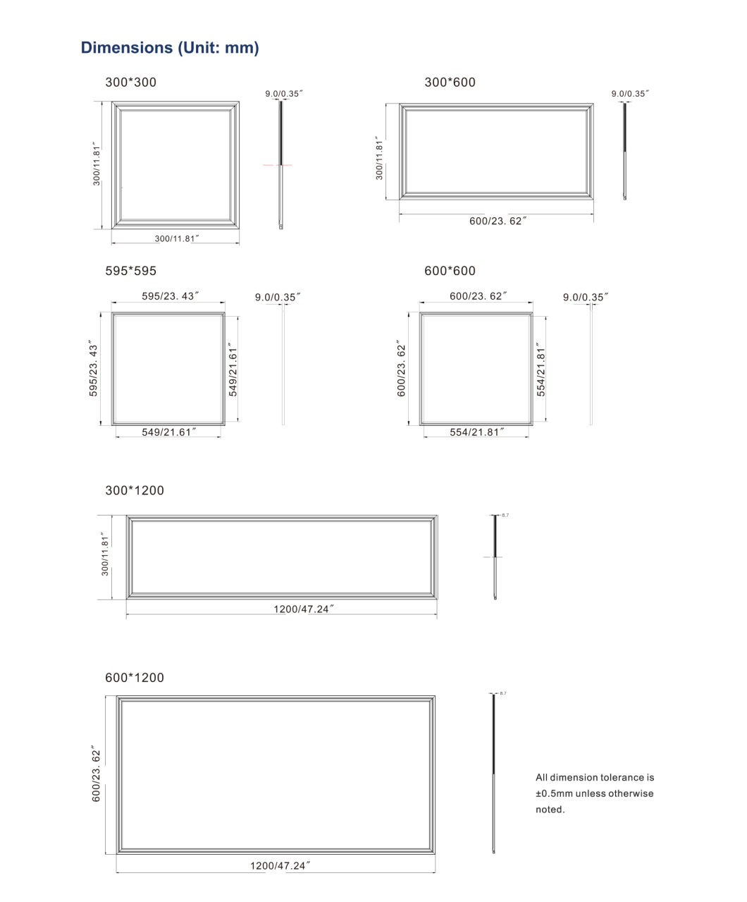 Ce/UL 40W, 50W Commercial Office LED Ceiling Panel Wall Light