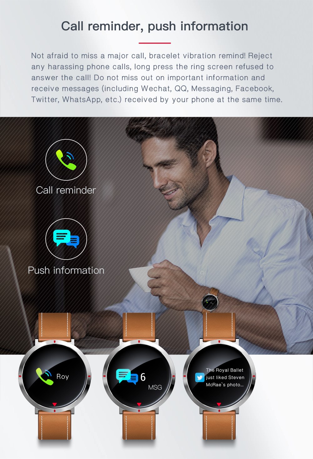 2018 Distributor Newest Â  Color Display Screen Sport Fitness Smart Watch Phone with Heart Rate/Sleep Monitoring/Pedometer/Sedentary Reminder/Blood Pressure