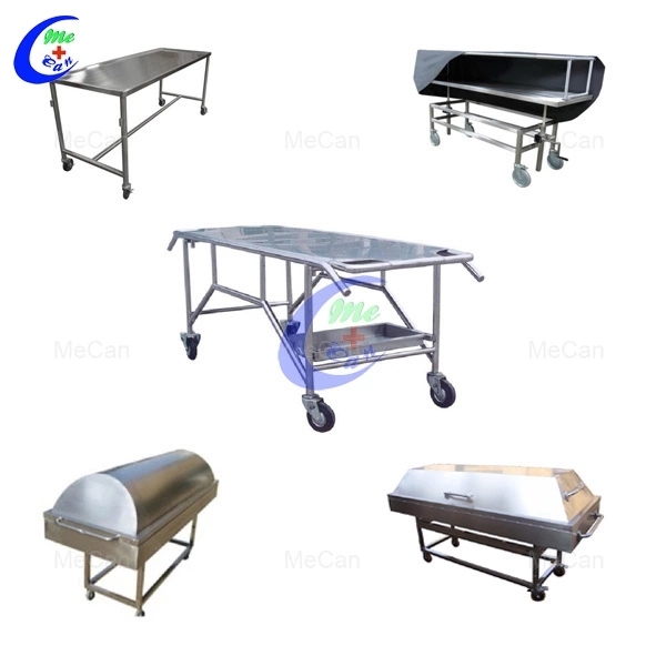 Medical Hospital Stainless Steel Morgue Corpse Cart with Cover, Morgue Cart/Trolley