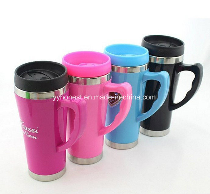 Good Quality Double Wall Promotional Travel Mug Cup with Lid