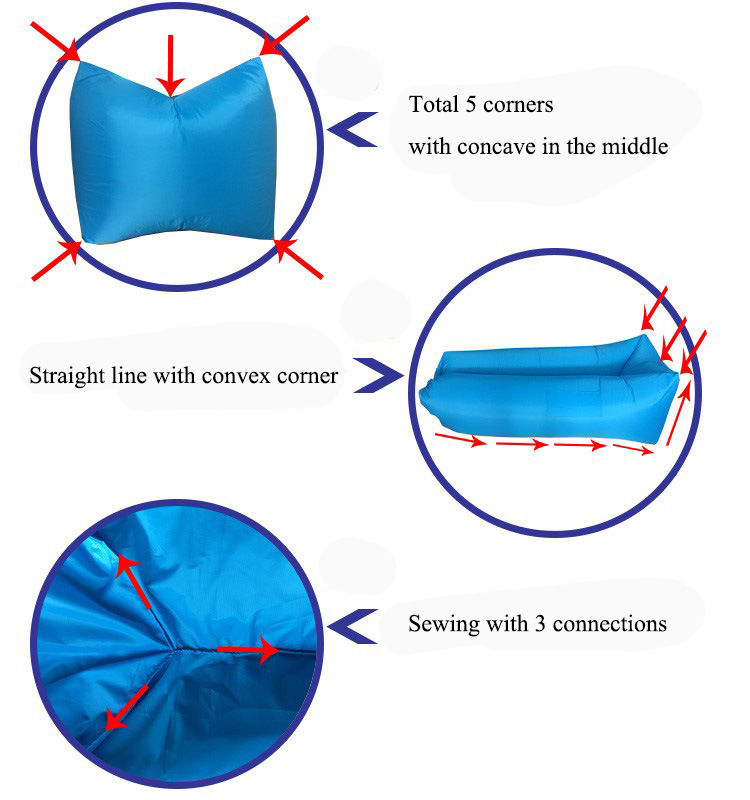 Modern Air Lazy Sofa Bed Fast Filling Inflatable Sun Beds