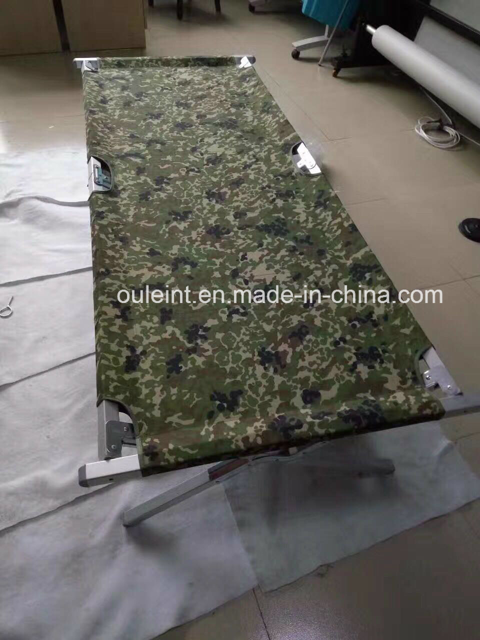 Aluminium Military Folding Camping Bed 600d PVC Oxford Cloth