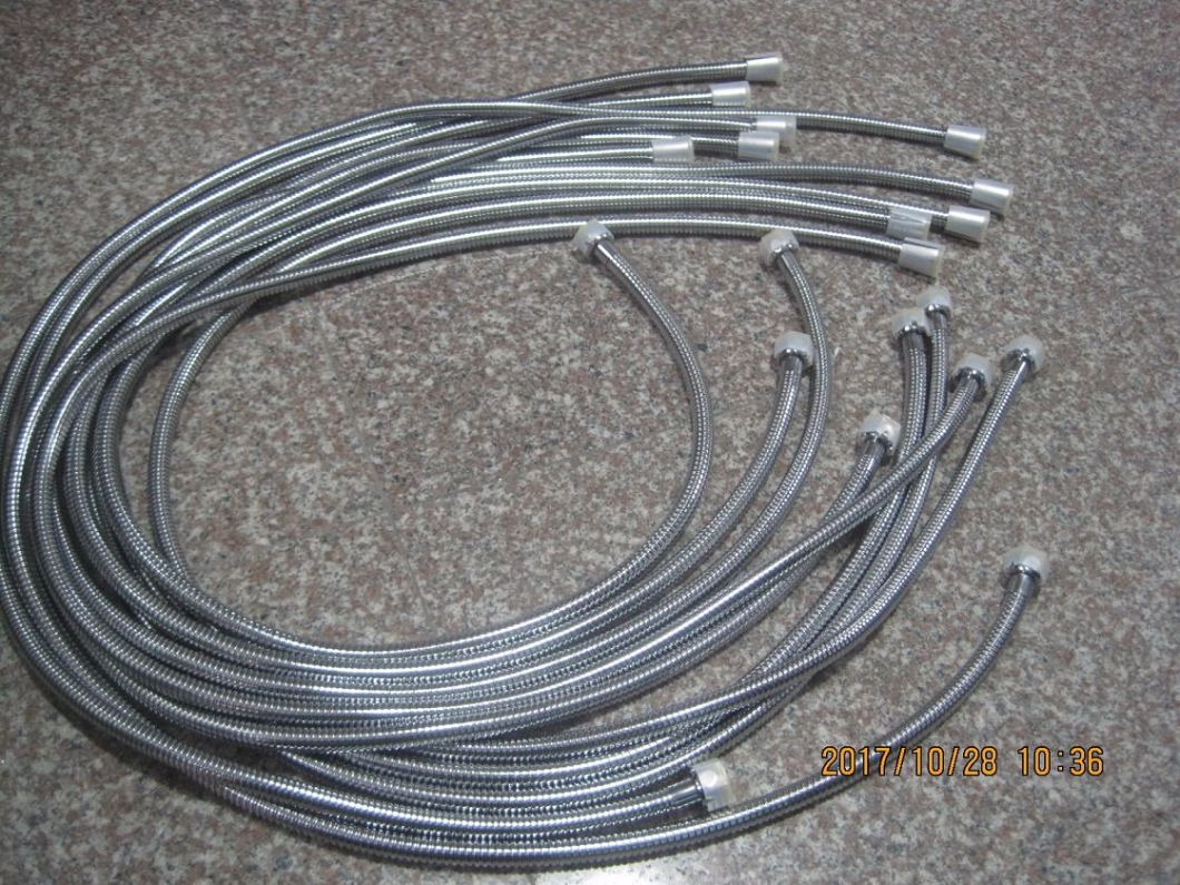 Stainless Steel Double Locked Flexible Shower Pipe, 1.5m Length, EPDM, Brass Nut, Chromed Finish, Acs Certificate