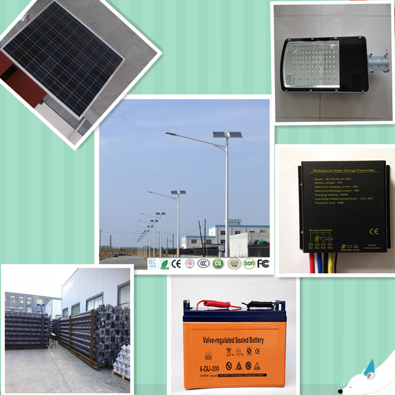 Double Arms Solar Street LED Lighting with Ce Certificate IP65