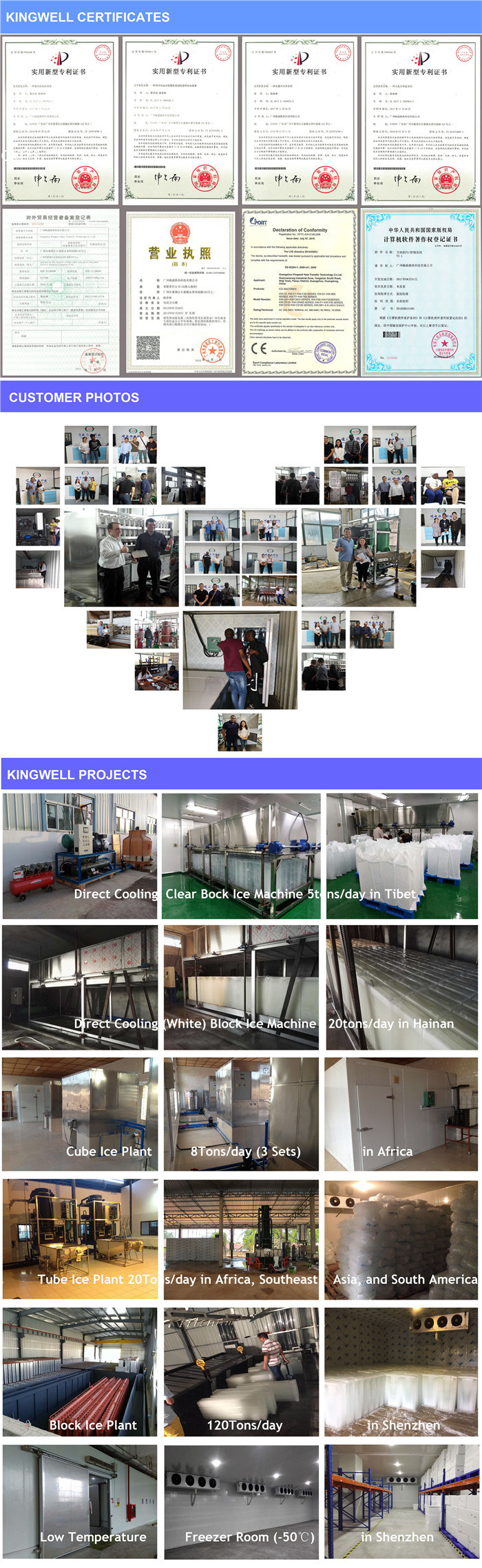 5 Tons Cube Ice Making Machine Ice Maker for Food Service