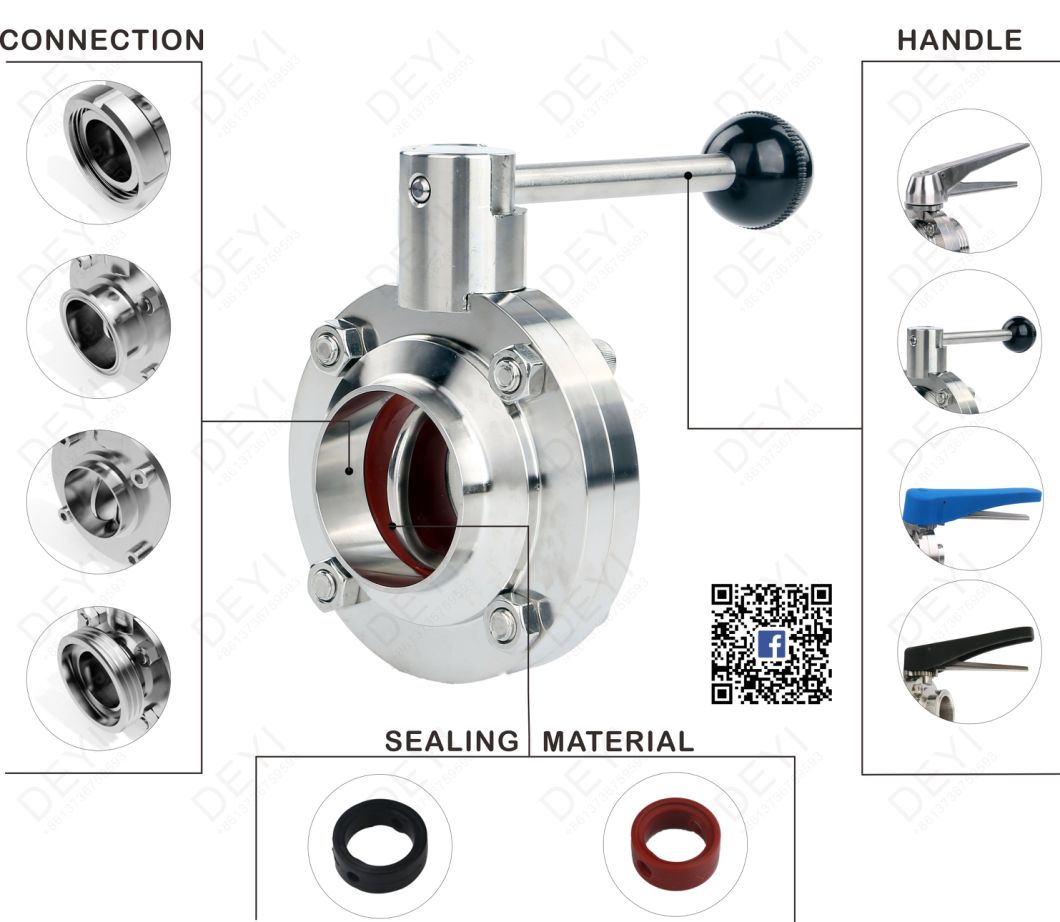 Hygienic Stainless Steel AISI316L Manual Butterfly Valves