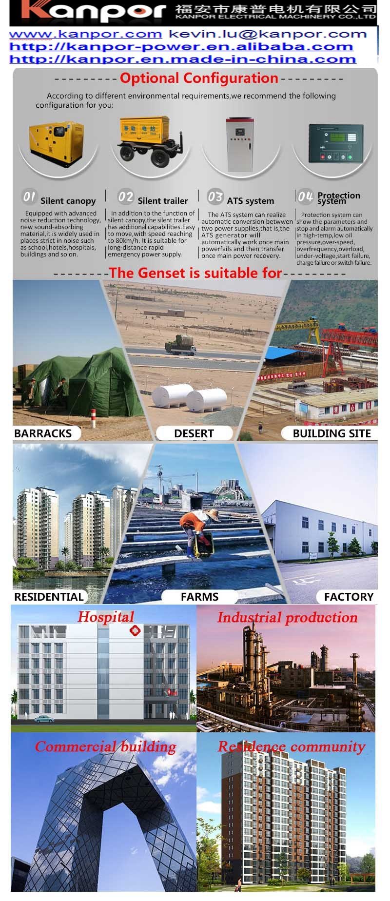 Weatherproof Generator Set Rainproof Soundproof Canopy Diesel Electrical Generator