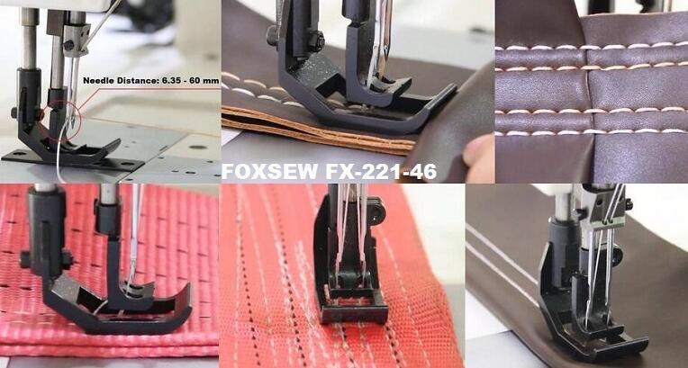 Double Needle Triple Feed Walking Foot Heavy Duty Sewing Machine for Leather Upholstery and Webbings