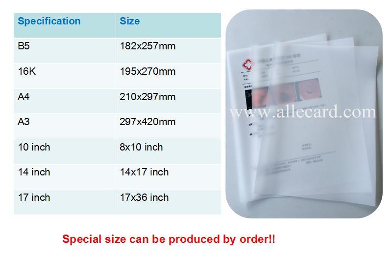 Hot Sale! Dry Ultrasound Film/ Ultrasound Film/ Medical Film/X-ray Film