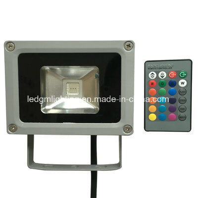 Ce RoHS FCC Outdoor 10W LED RGB Floodlight with Free IR Controller