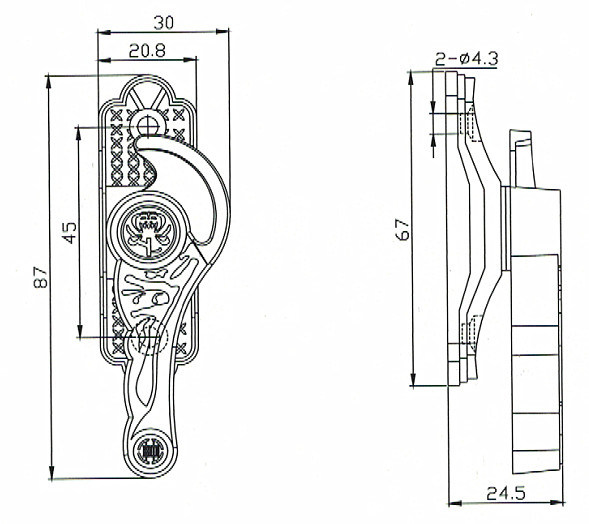 New Product High Quality Zinc Alloy Crescent Door Lock for Factory Price