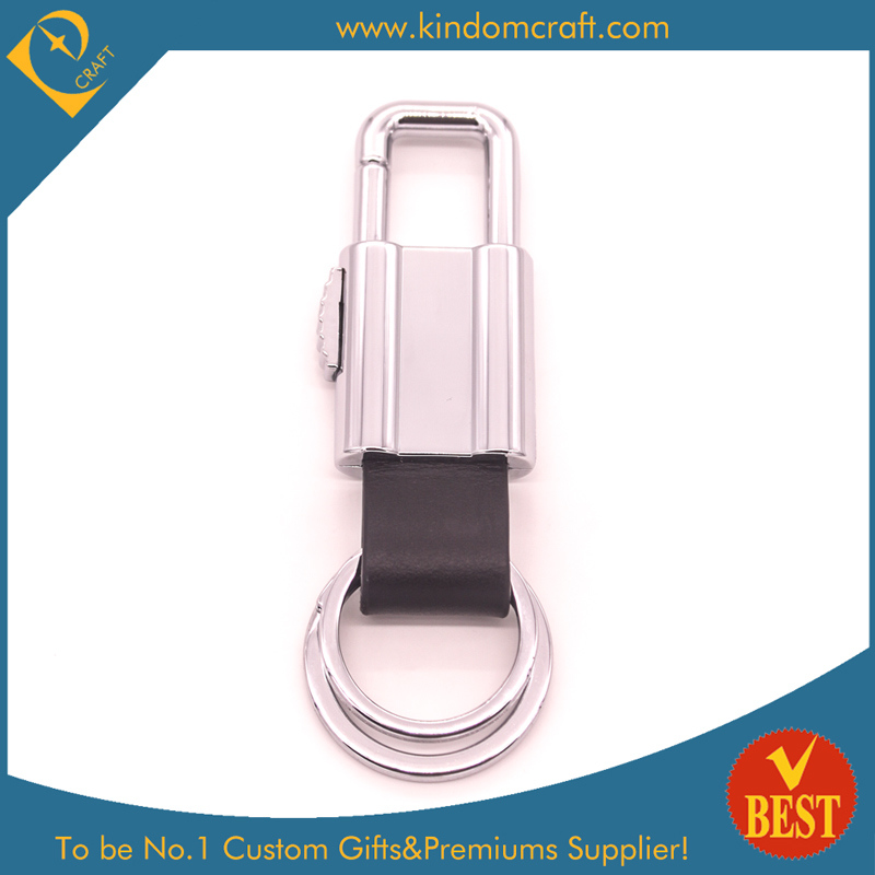 China Customized Genuine Leather Key Chain with Metal Accessory for Promotional Gift