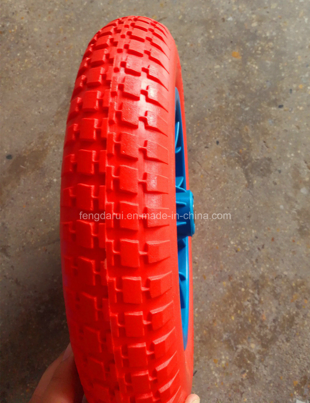 Red Ring Plastic Rim PU Foam Wheel (13