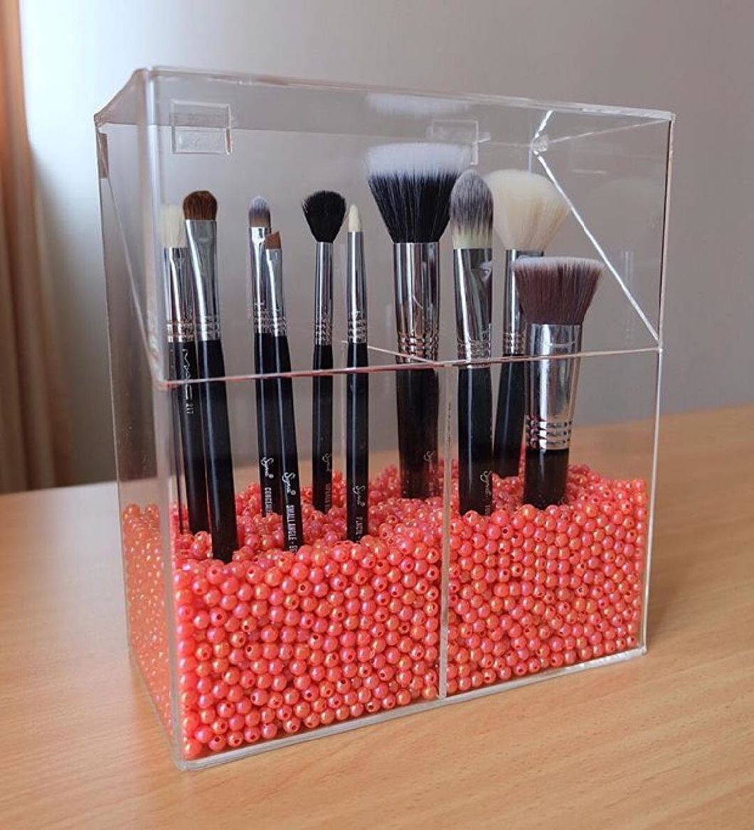 Acrylic Brush Holder Makeup Organizer Case