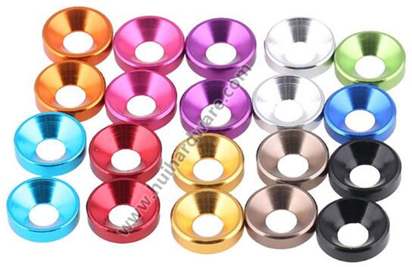 Colorful Anodized Aluminum Countersunk Washers M2 M3 M4 M5