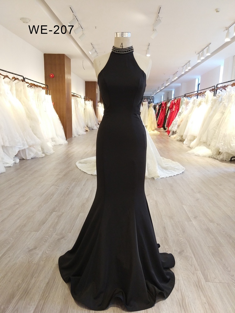 2018 Manufacturer Latest Evening Party Prom Black Dress for Woman