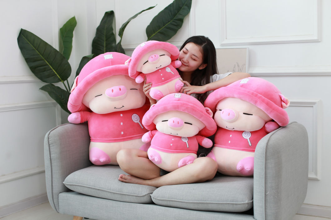 Plush Toys Hat Cap Squinting Little Piglets Color Little Pig Children's Toys Send Girls Girlfriend Girl Fun Birthday Gift (Pink)