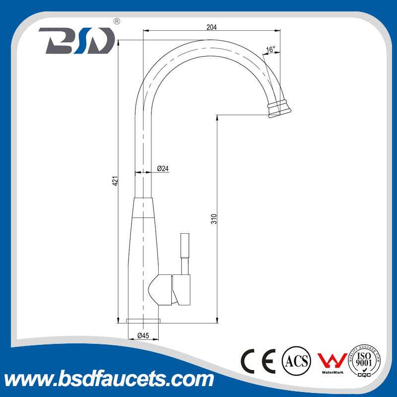 Stainless-Steel Brushed Nickel Two Functions Hot Cold Kitchen Sink Faucet