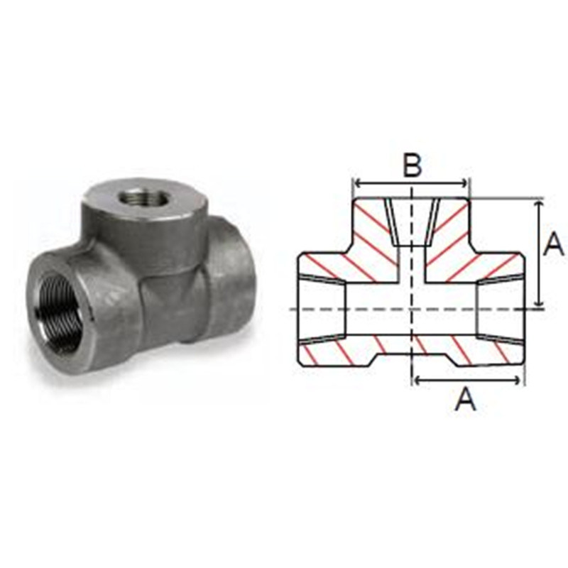 3000# Forged Carbon Steel Threaded Reducing Tee