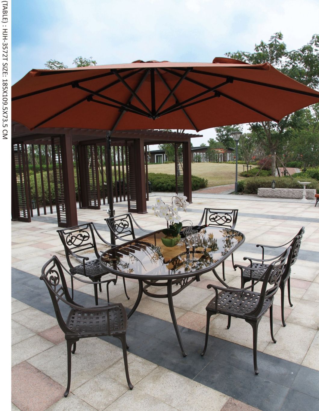 Cast Aluminum Patio Dining Table Outdoor Furniture Garden Dining Table