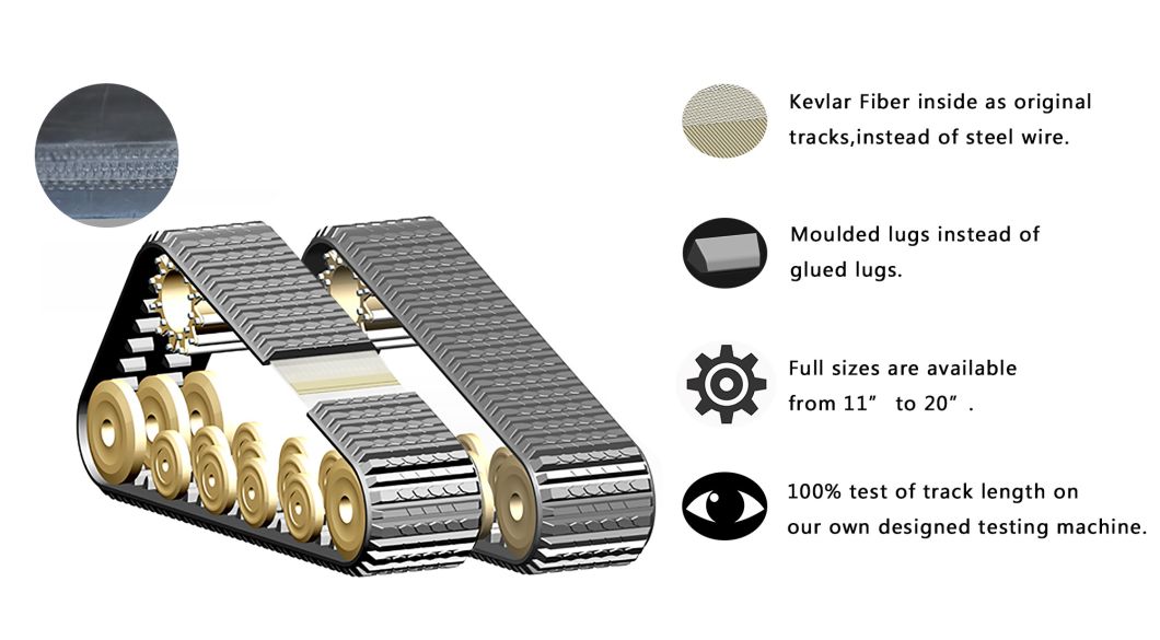 381X101.6X42 All Terrain Vehical Tractor Track Asv Rubber Tracks Crane Track for Terex Caterpillar