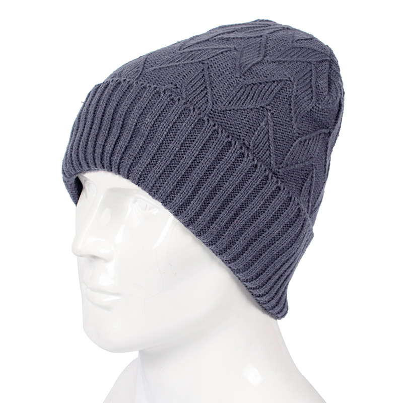 Men's Plain Kint Beanie Hat