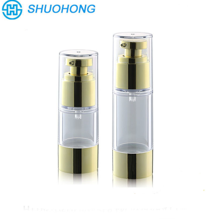 30ml 50ml Gold Cosmetic Packaging Airless Pump Bottle