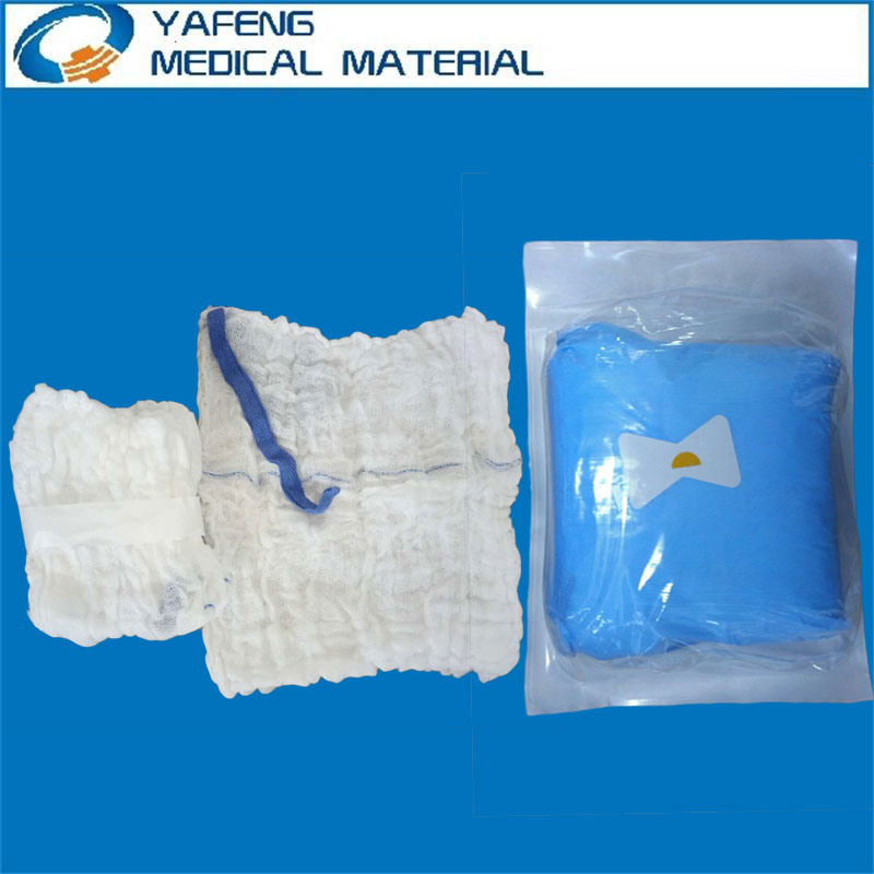 Prewashed Absorbent Lap Sponge 30cmx30cm-4ply with X-ray Detectable