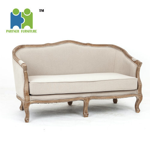 (KELLY) Simple Design Wooden Foot Two Seats Sofa