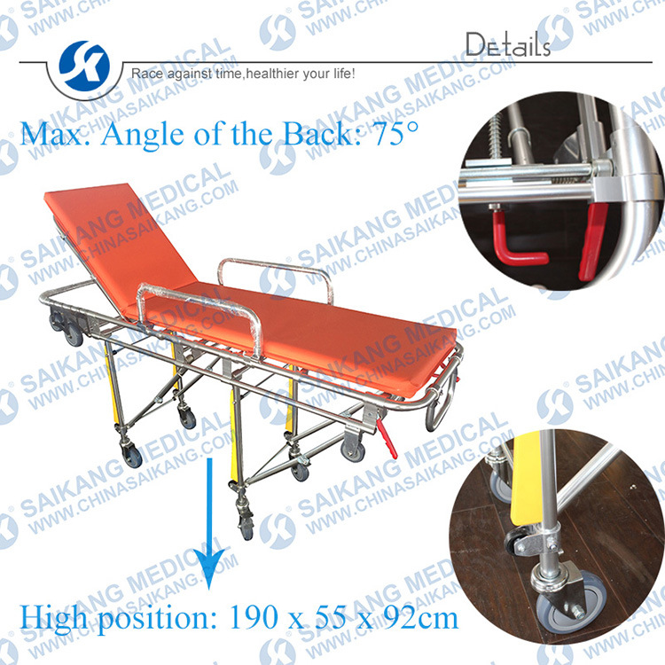 China Manufacturer Beautiful Ambulance Stretcher Trolley