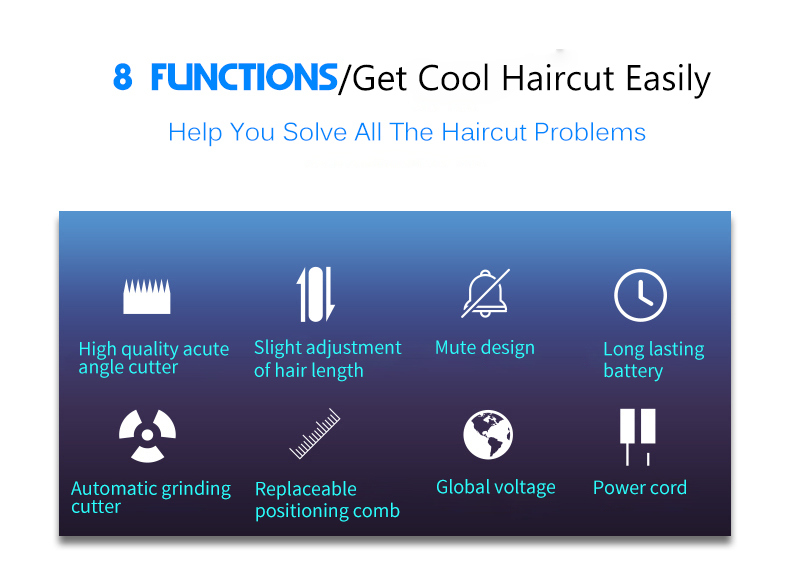 Classic Electric Men's Hair Cutting Machine Hair Clipper with Base