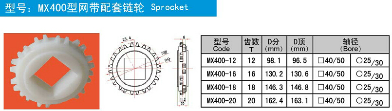 Factory Making Plastic Mesh Conveyor Chain Sprockets