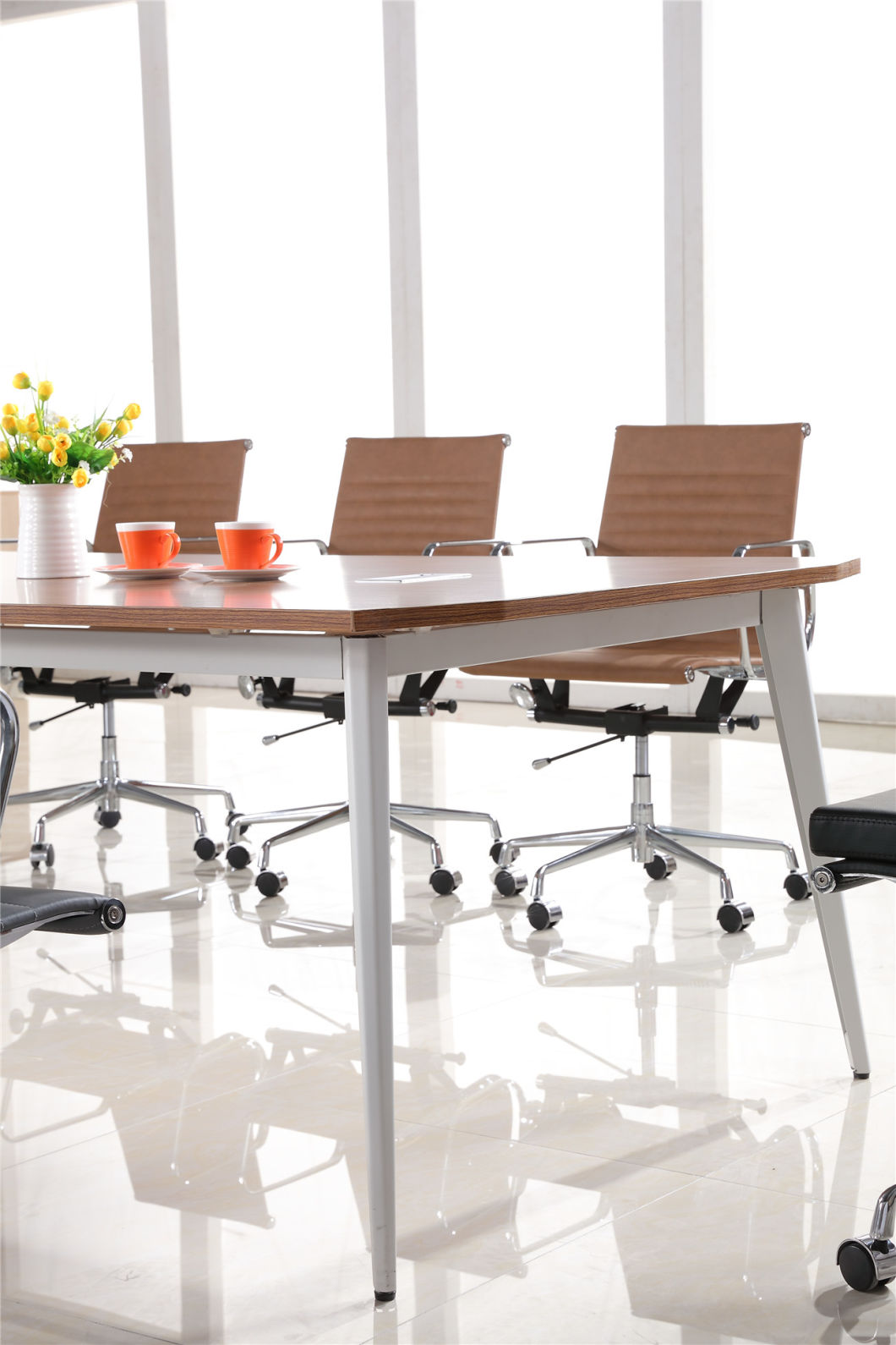 Modern Furniture Melamine Meeting Conference Metal Staff Boardroom Visitor Table