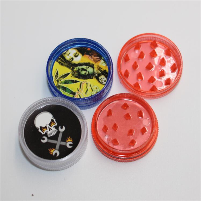 Cheap 2 Parts Plastic Grinders for Tobacco Dry Herb Grinder Smoke Crusher Hand Muller