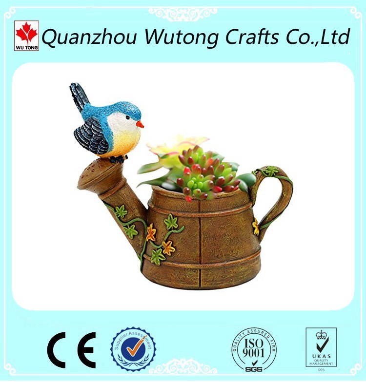 Bird Design Resin Flower Pot Garden Plant Pot Decoration