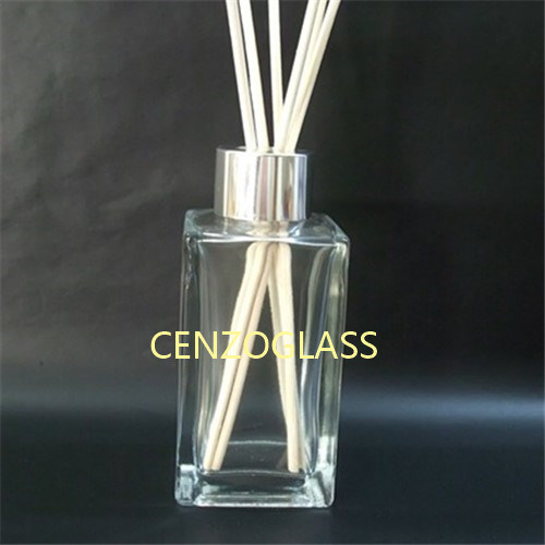 100ml Square Glass Diffuser Bottle with Reed Stick and Aluminum Cap (ZB380)