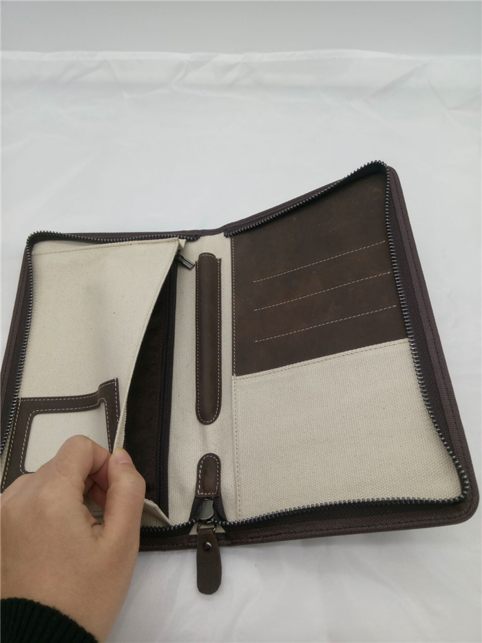 Custom Zipper Around Leather Clutch Purse Travel Zipper Passport Wallet