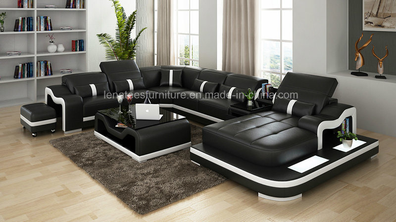 G8027 Luxury Size Leather Mdoern Sofa Storage Design