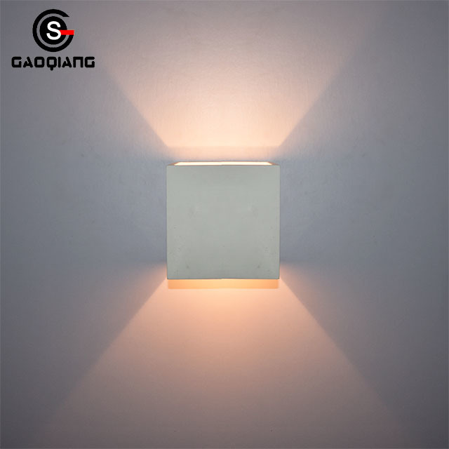 White Square Plaster Wall Light