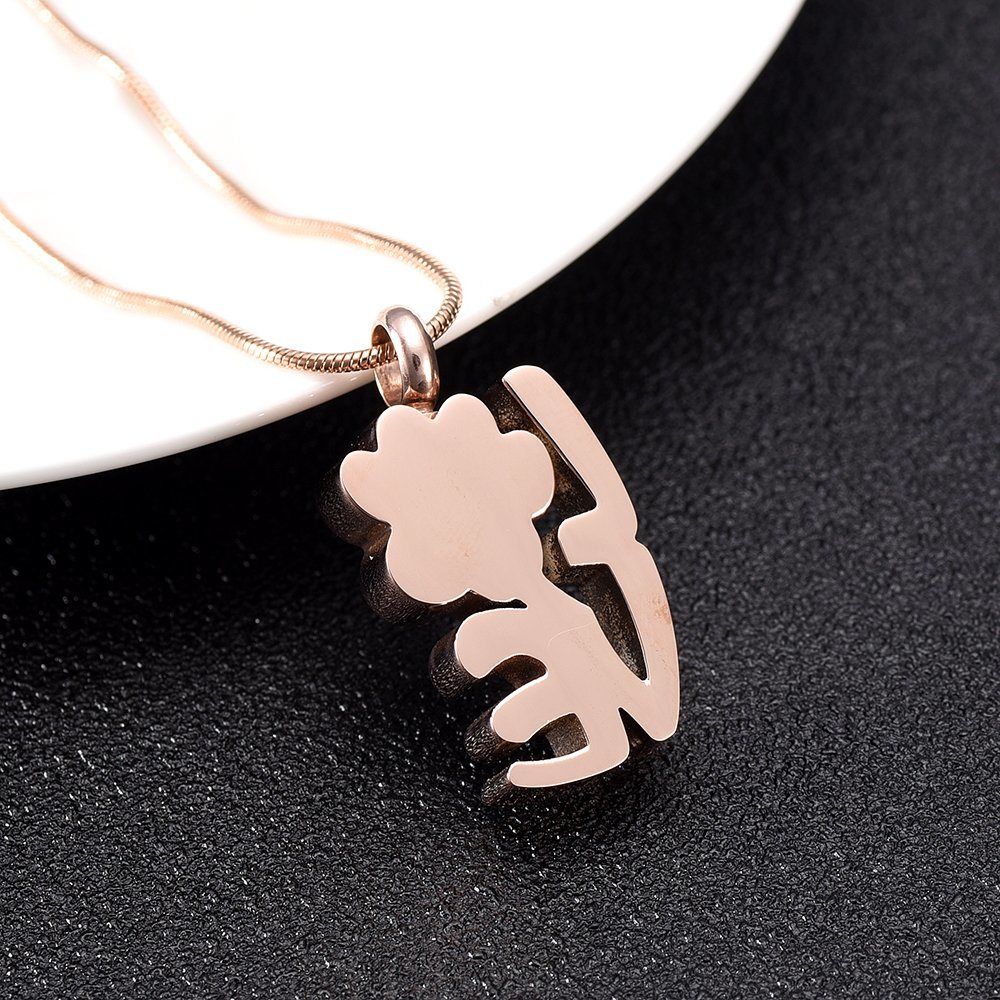 Stainless Steel Love Pet Paw Cremation Urn Pendant for Memorial