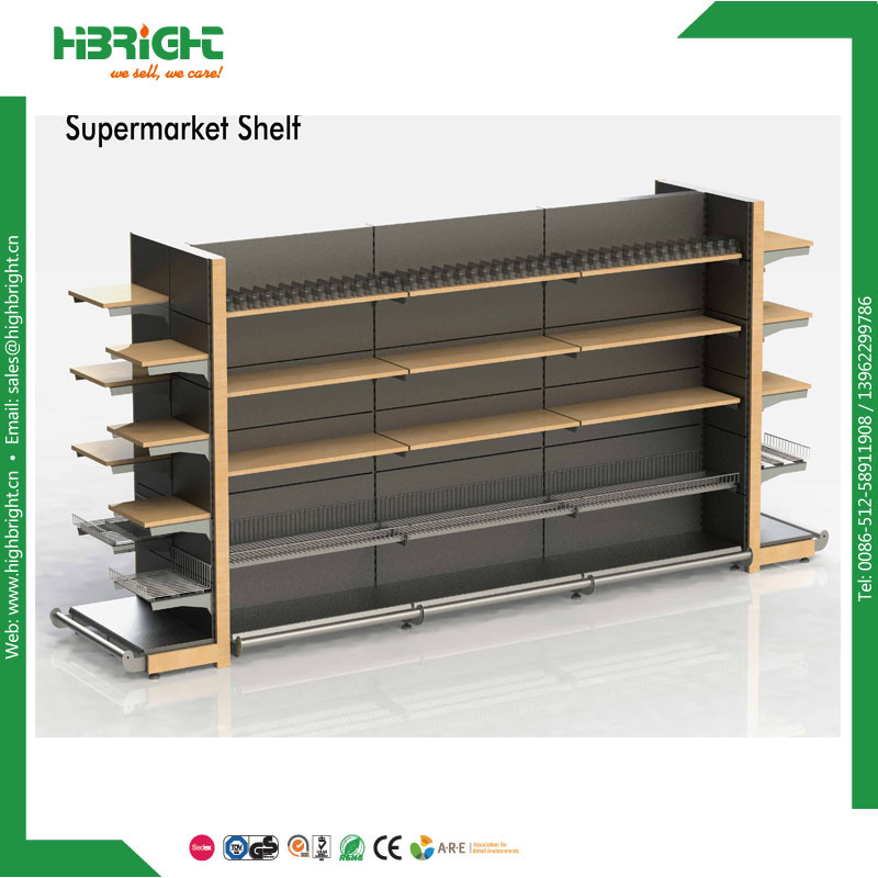 Metal Supermarket Shelf Display Store Fixture