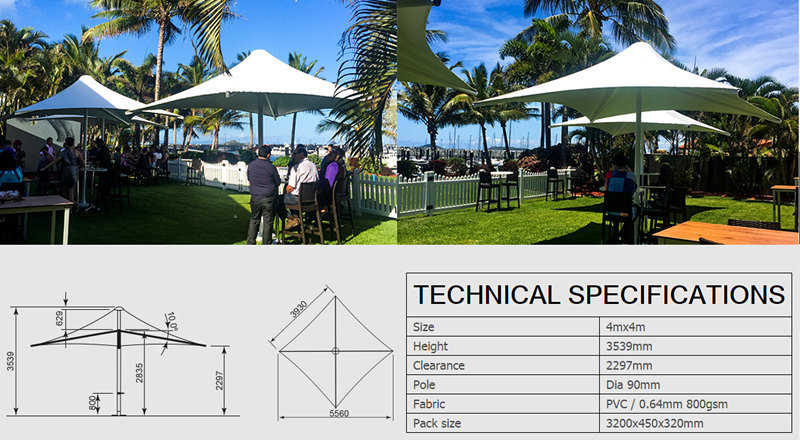 Commercial Umbrella Beach Sun Shade Star Tent for Sale