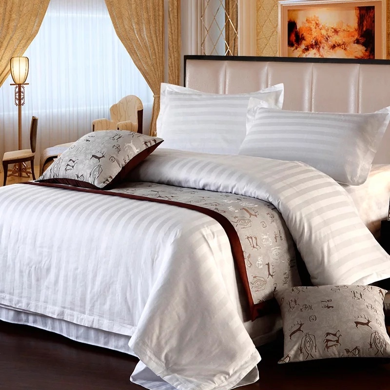 Hotel Collections 80s 3cm Stripe Cotton Bedding Set (JRC270)