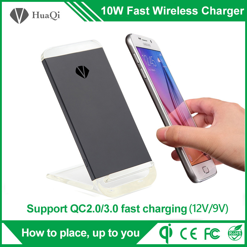 Integrated 10W Stand Qi Fast Wireless Mobile Charger for iPhone/Samsung/Nokia/Motorola/Sony/Huawei/Xiaomi