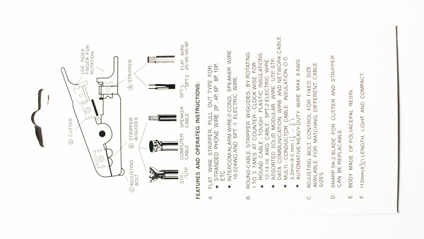 Coaxial Cable Stripper for Rg58/59/62 (GL-1087) Crimping Tool